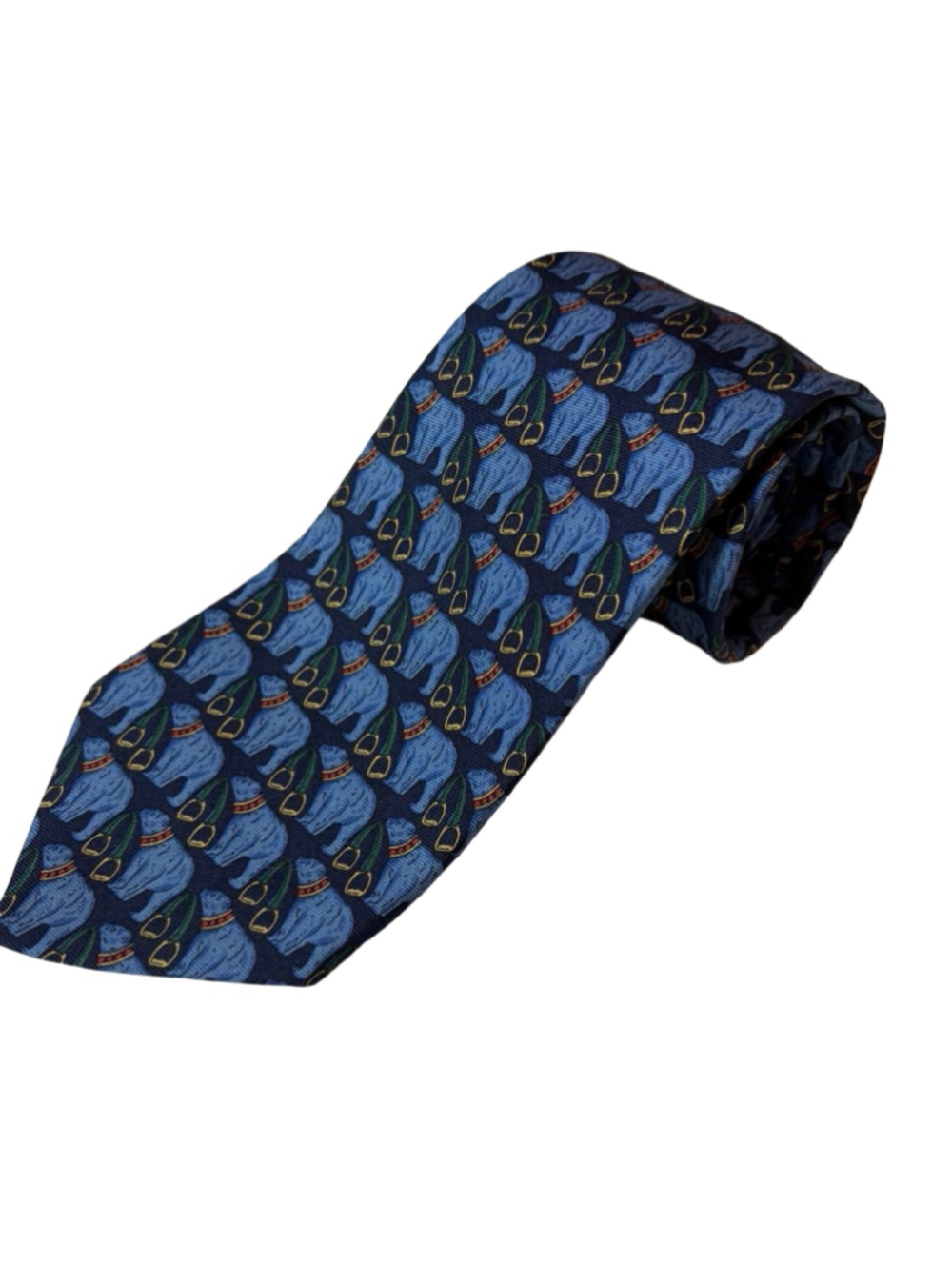 Vintage Brooks Brothers Silk Tie Bear Horse Bit Equestrian Novelty Made in USA